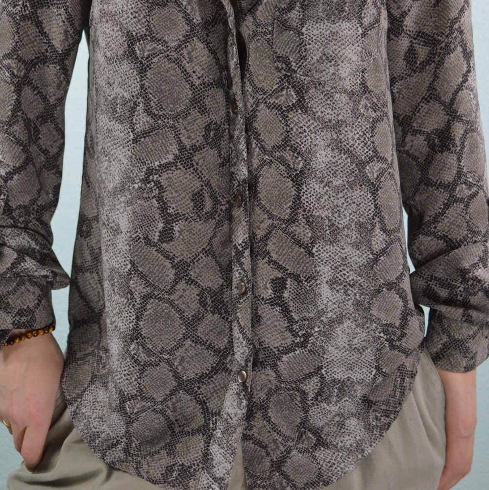 The limited snake skin print blouse button down